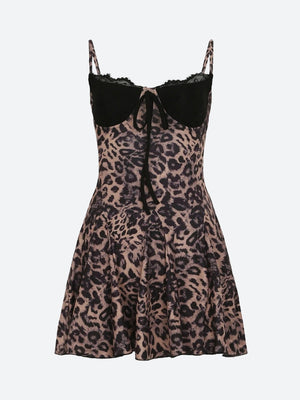 Baddie Leopard Mini Dress view 5 | MAUVSTUDIO®