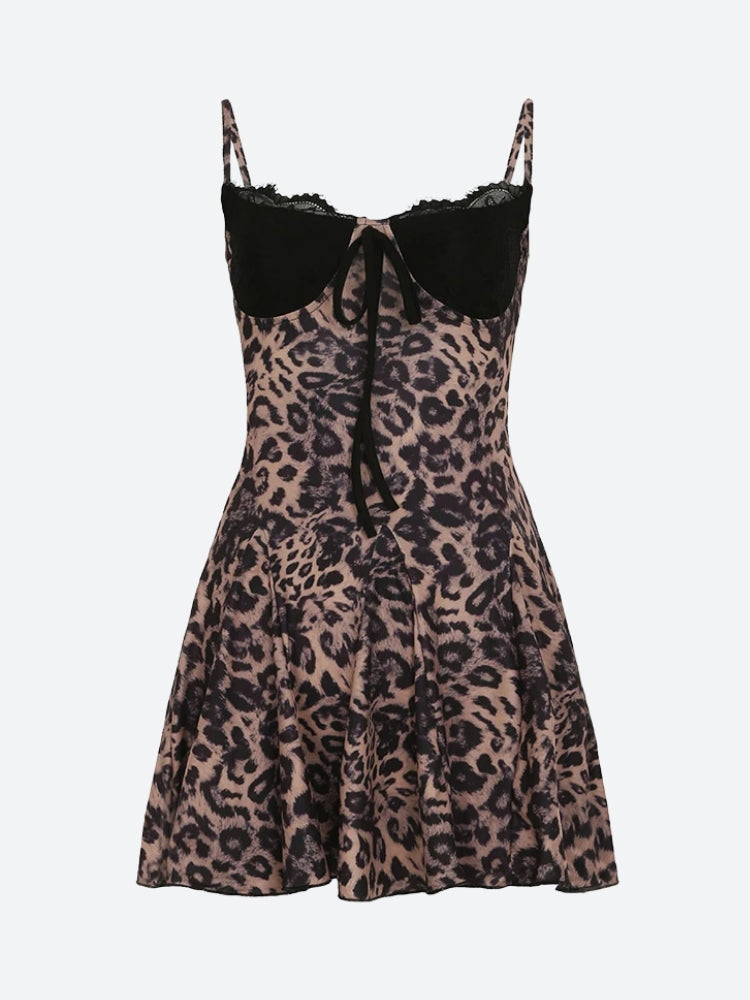 Baddie Leopard Mini Dress view 5 | MAUVSTUDIO®