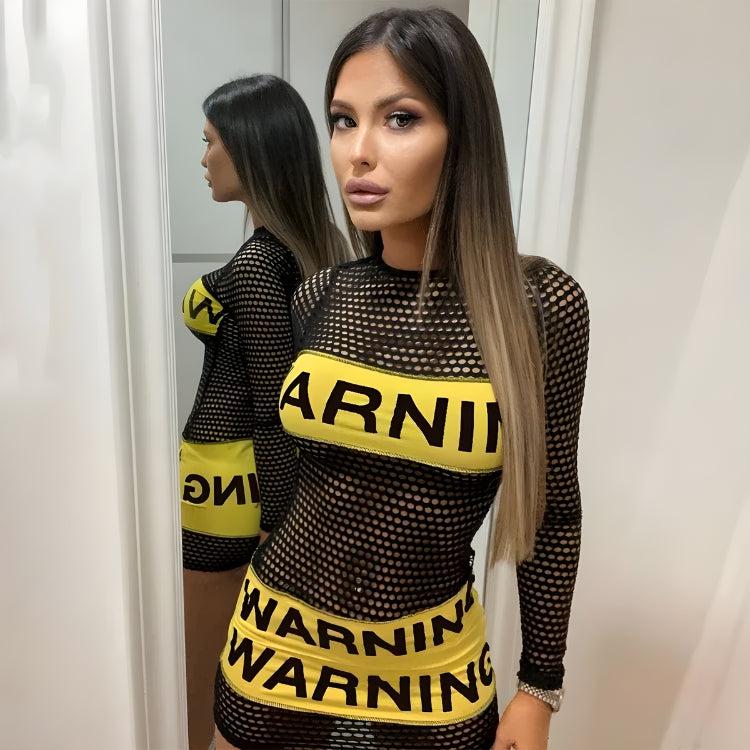 Baddie Warning Fishnet Mini Dress – MAUVSTUDIO®