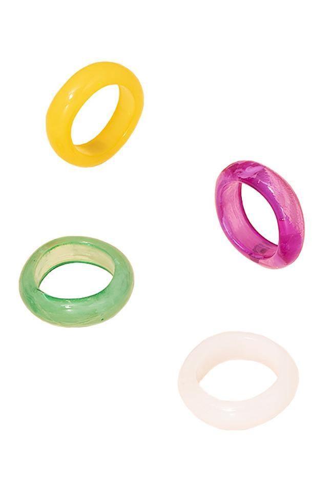 Bague Acrylique Colorée-Rings-MAUV STUDIO-STREETWEAR-Y2K-CLOTHING