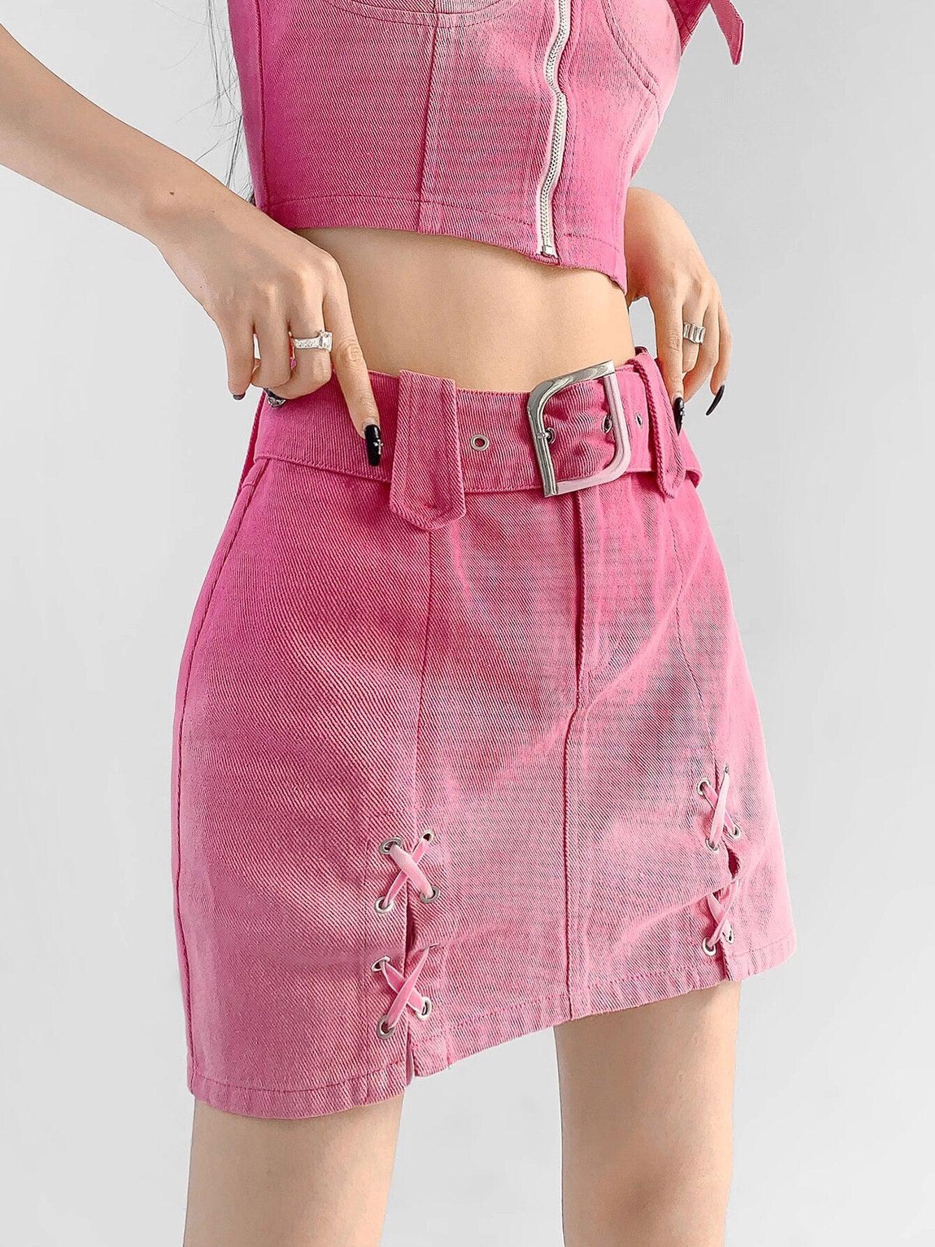 Barbie Mini Skirt & Top Two Piece Set-Mauv Studio