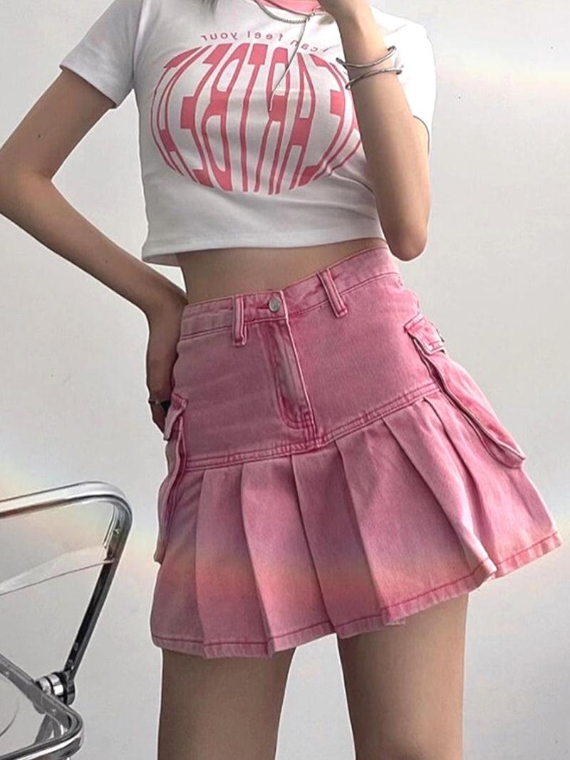 Barbie Pleated Cargo Mini Skirt-Mauv Studio