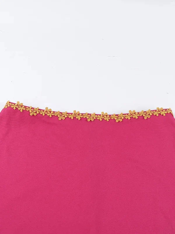 , Y2K skirt styled with a crop top