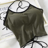 Basic Corduroy Backless Crop Top-Army Green-One Size-Mauv Studio