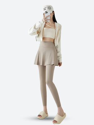 Basic Sport Leggings Mini Skirt-Mauv Studio