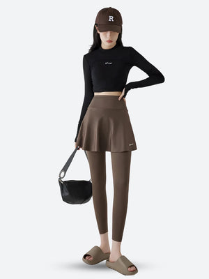 Basic Sport Leggings Mini Skirt-Mauv Studio