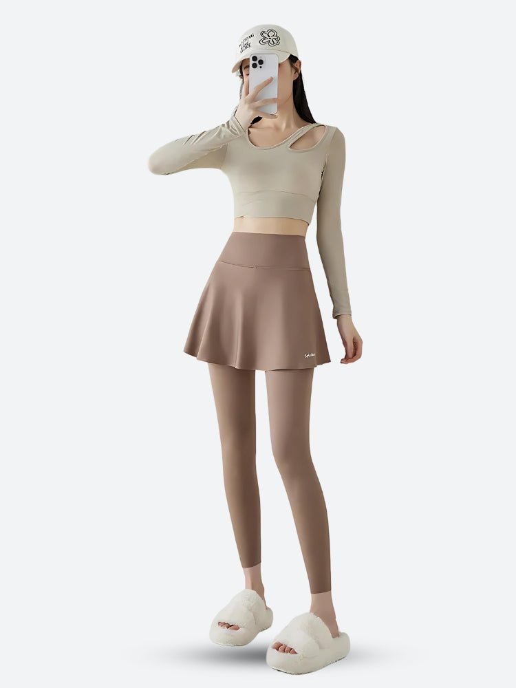 Basic Sport Leggings Mini Skirt-Mauv Studio