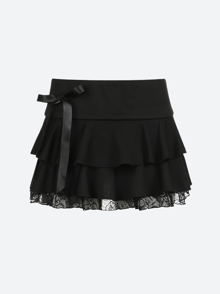 , Y2K skirt styled with a crop top