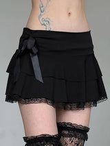 , Y2K skirt styled with a crop top