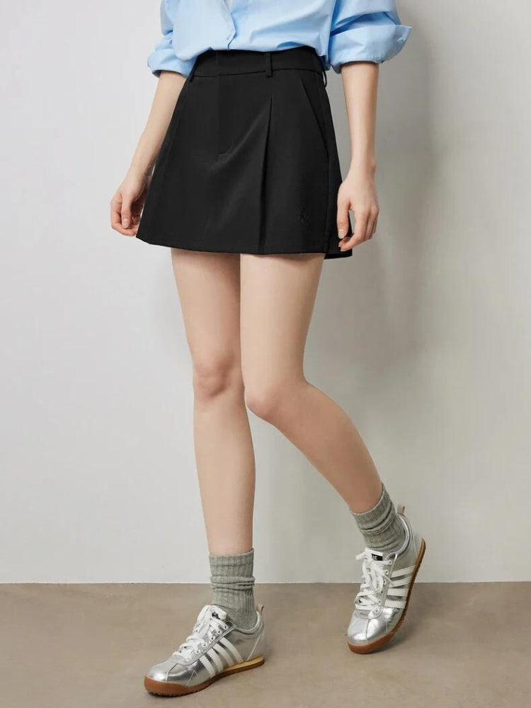 Black Mini Skort, Y2K skort styled with a crop top