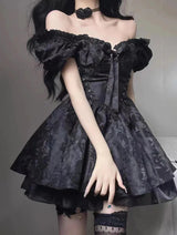 Black Princess Mini Dress view 6 | MAUVSTUDIO®