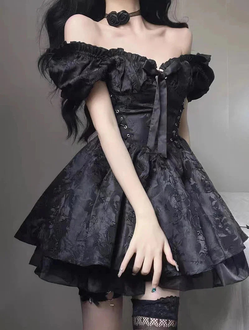 Black Princess Mini Dress view 6 | MAUVSTUDIO®
