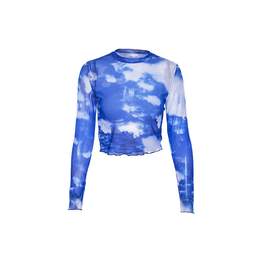 Blue Sky Mesh Top-Tops-MAUV STUDIO-STREETWEAR-Y2K-CLOTHING