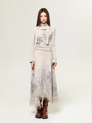 Bohemian One Shoulder Maxi Dress view 3 | MAUVSTUDIO®