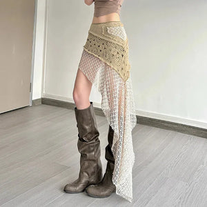 , Y2K skirt styled with a crop top