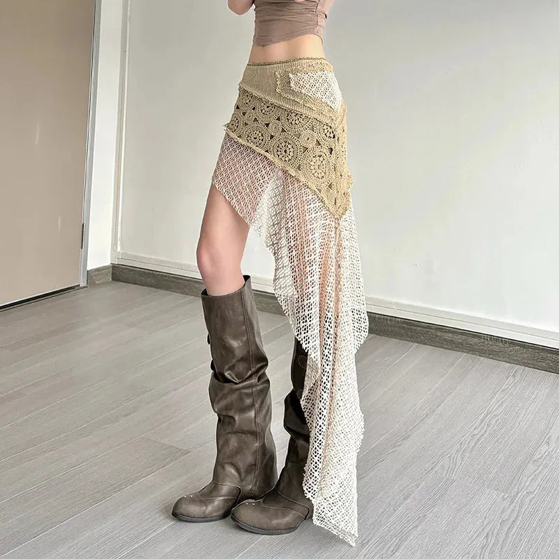 , Y2K skirt styled with a crop top