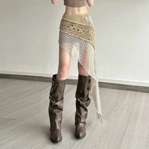 , Y2K skirt styled with a crop top