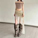 , Y2K skirt styled with a crop top