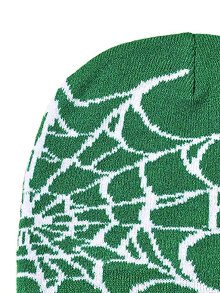 Bonnet à imprimé toile d'araignée-Hats-MAUV STUDIO-STREETWEAR-Y2K-CLOTHING