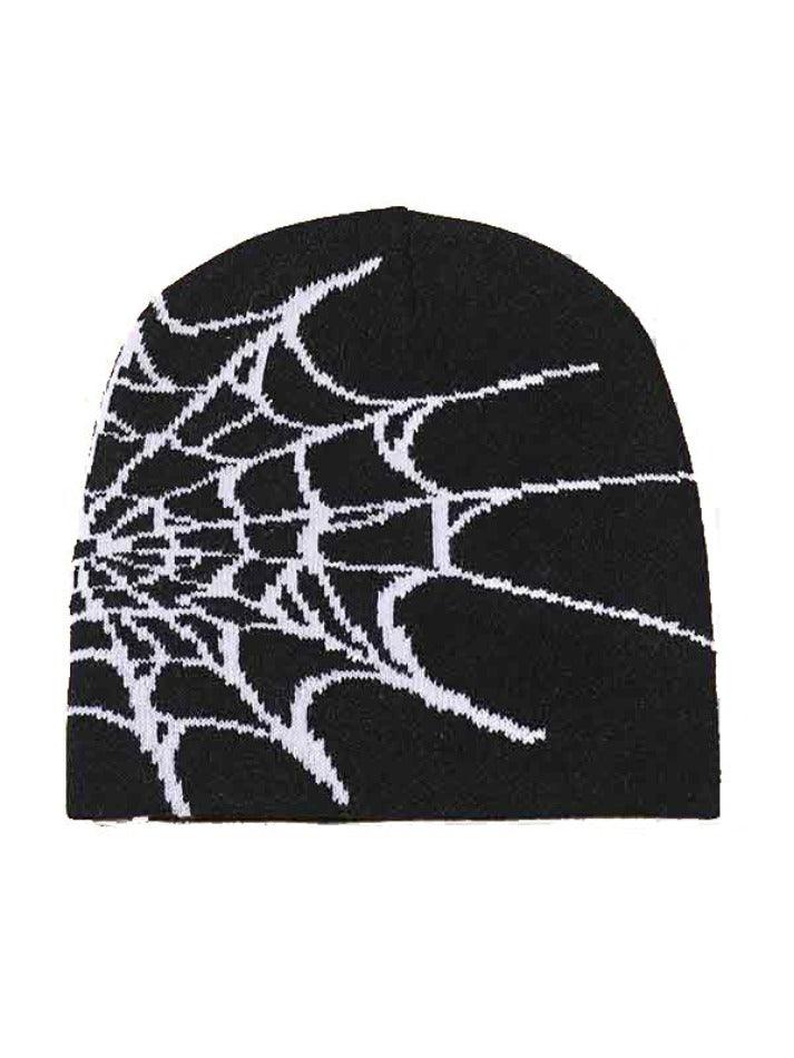 Bonnet à imprimé toile d'araignée-Hats-MAUV STUDIO-STREETWEAR-Y2K-CLOTHING