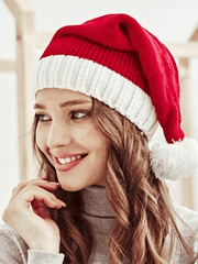Bonnet de Noël en tricot au crochet Pom Pom-Hats-MAUV STUDIO-STREETWEAR-Y2K-CLOTHING