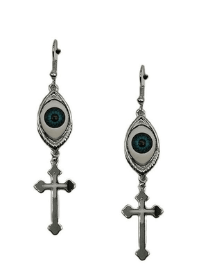 Boucles d'Oreilles Oeil de Démon Croix-Earrings-MAUV STUDIO-STREETWEAR-Y2K-CLOTHING