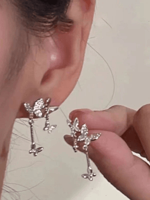 Boucles d'Oreilles Papillon Dainty Strass-Earrings-MAUV STUDIO-STREETWEAR-Y2K-CLOTHING