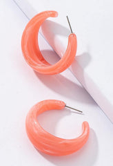 Boucles d'oreilles en acrylique en forme de C-Earrings-MAUV STUDIO-STREETWEAR-Y2K-CLOTHING