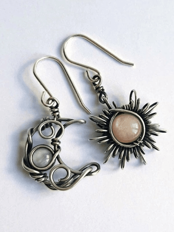 Boucles d'oreilles pendantes Boho Sun Moon-Earrings-MAUV STUDIO-STREETWEAR-Y2K-CLOTHING