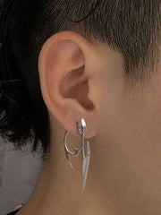 Boucles d'oreilles personnage punk en argent-Earrings-MAUV STUDIO-STREETWEAR-Y2K-CLOTHING