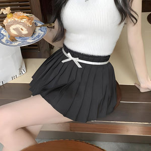 , Y2K skirt styled with a crop top