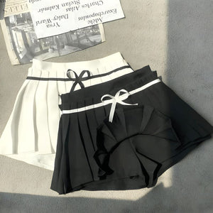 , Y2K skirt styled with a crop top