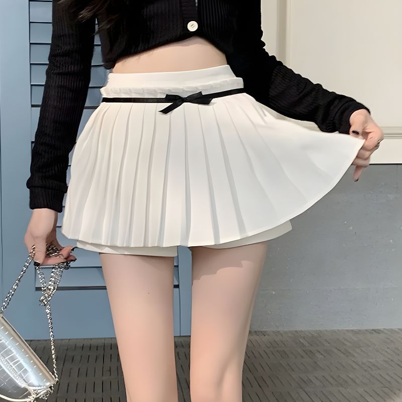 , Y2K skirt styled with a crop top