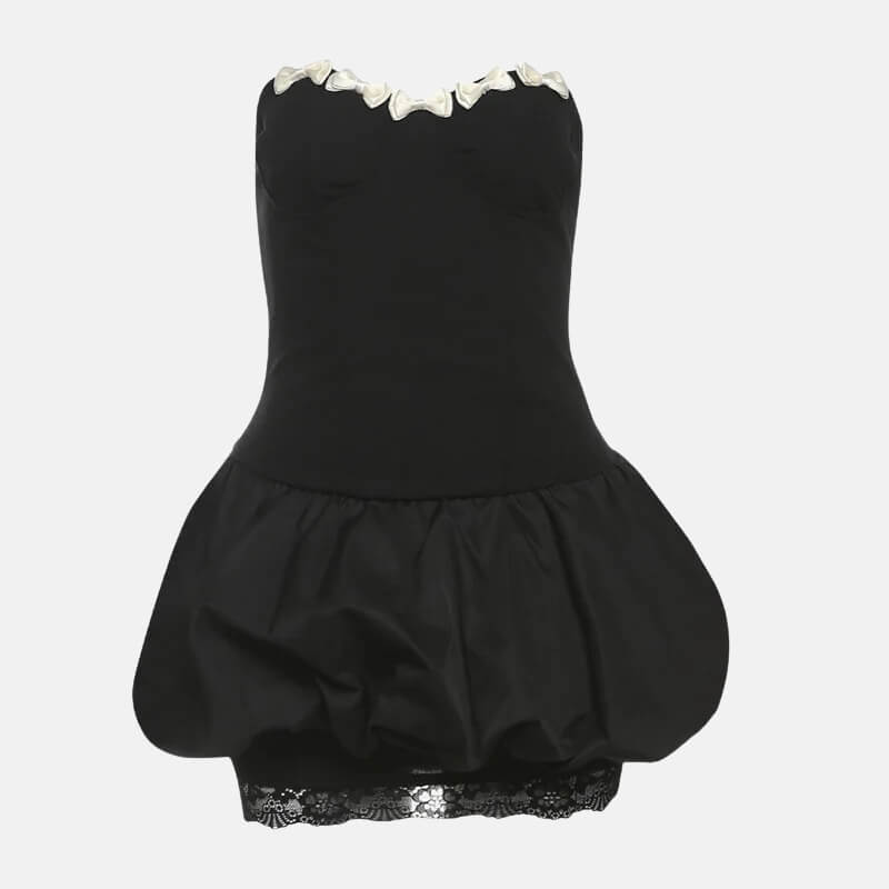 Bow Strapless Bubble Dress view 5 | MAUVSTUDIO®