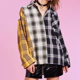 Boyfriend Check Shirt-T-Shirts-MAUV STUDIO-STREETWEAR-Y2K-CLOTHING