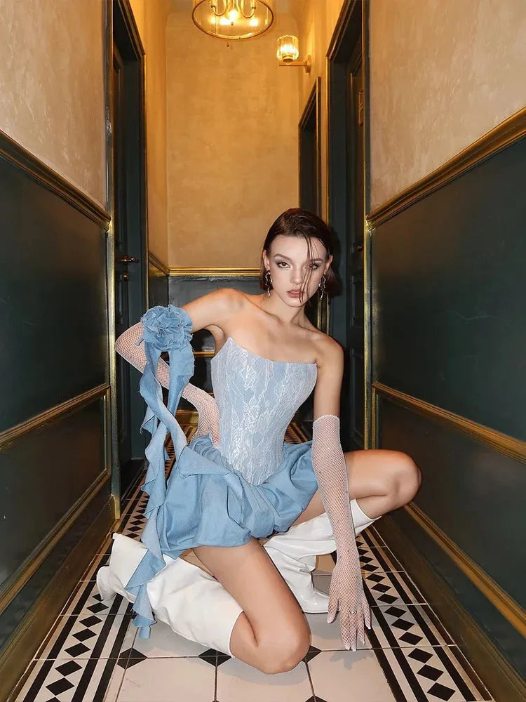 Bubble Corset Mini Dress view 5 | MAUVSTUDIO®