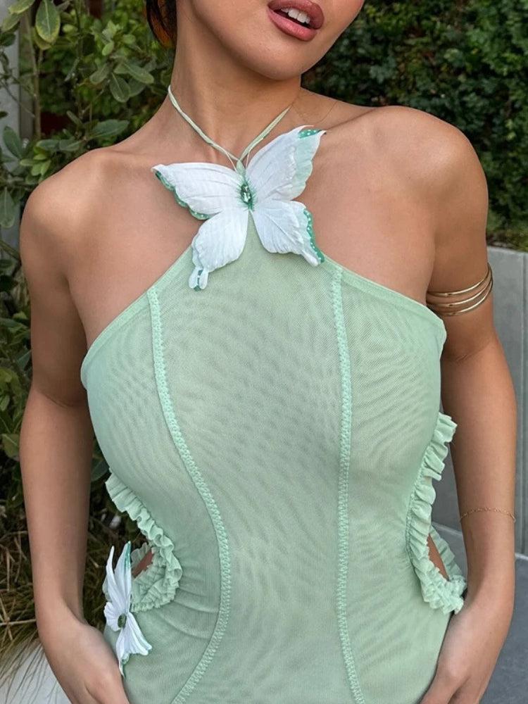 Butterfly Cut Out Maxi Dress view 3 | MAUVSTUDIO®