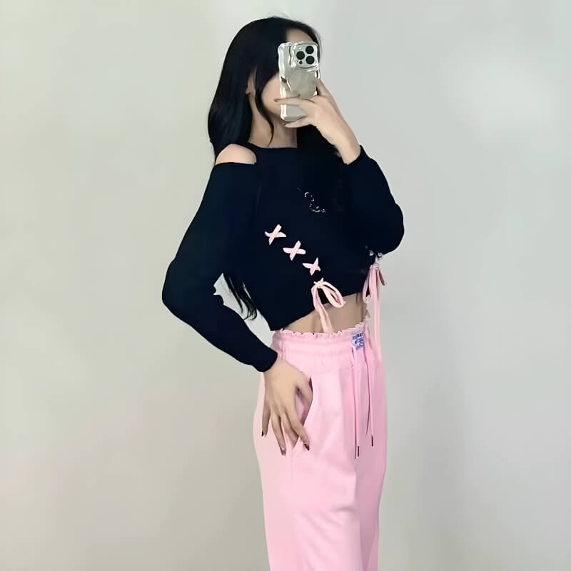 Butterfly Lace-Up Crop Top – MAUVSTUDIO®