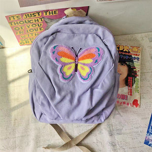 Butterfly Lavender Backpack-Backpacks-MAUV STUDIO-STREETWEAR-Y2K-CLOTHING