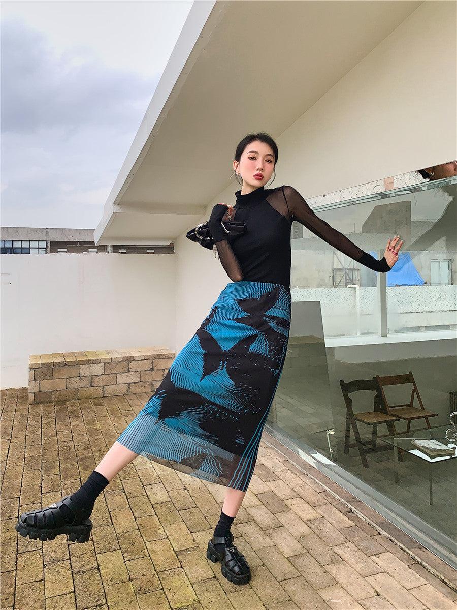 , Y2K skirt styled with a crop top