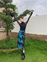 , Y2K skirt styled with a crop top