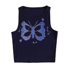 Butterfly Mini Crop Top-Crop Tops-MAUV STUDIO-STREETWEAR-Y2K-CLOTHING