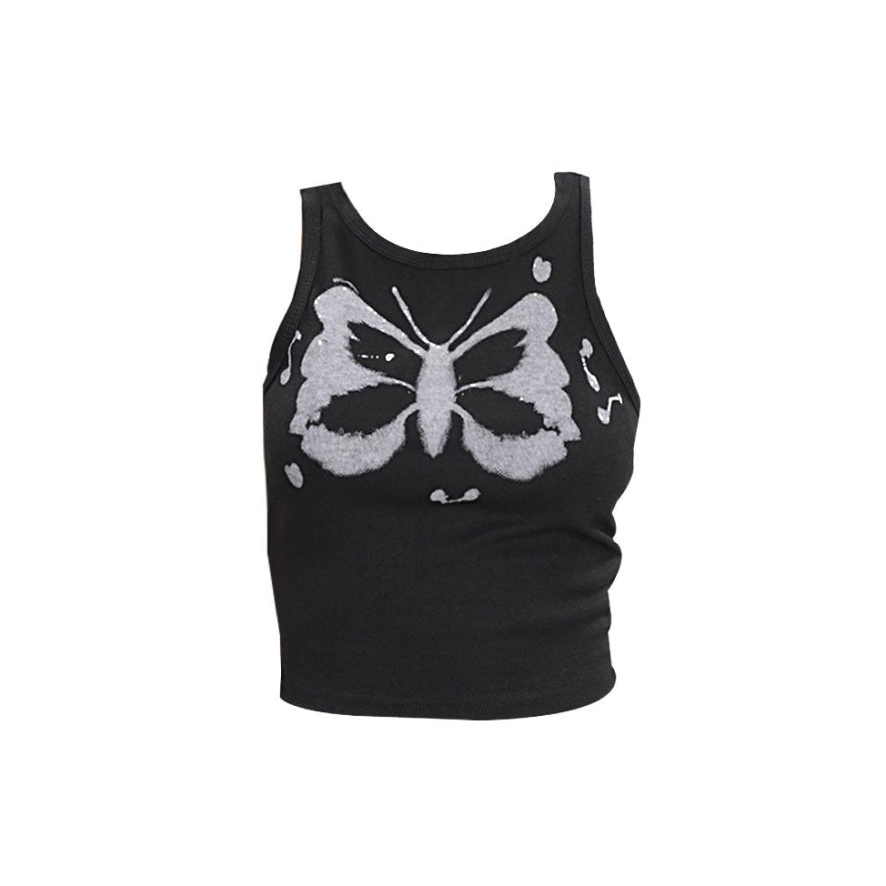 Butterfly Mini Crop Top-Crop Tops-MAUV STUDIO-STREETWEAR-Y2K-CLOTHING