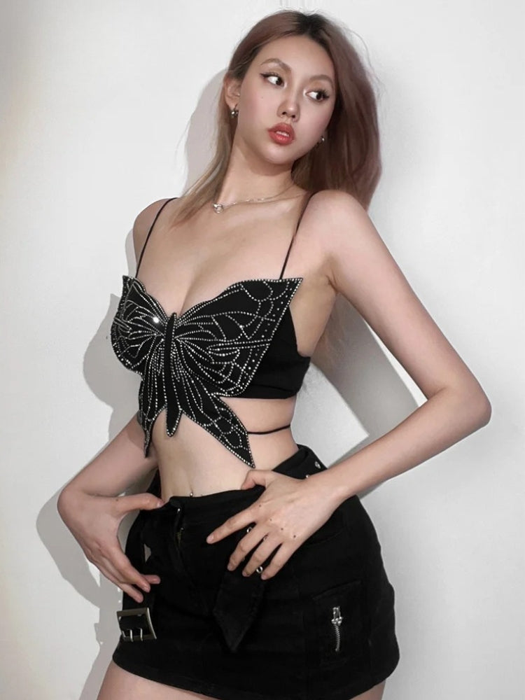 Butterfly Rhinestone Top – MAUVSTUDIO®