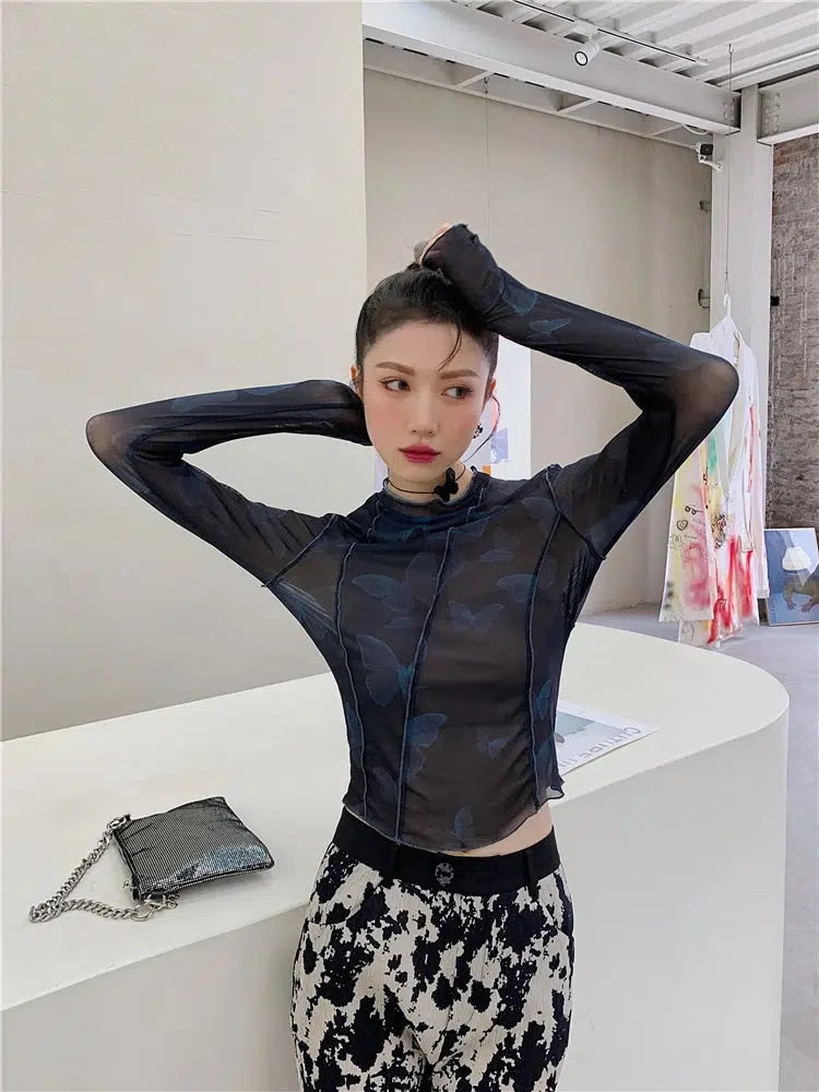 Butterfly Seam Detailed Mesh Top – MAUV STUDIO®® – MAUVSTUDIO®