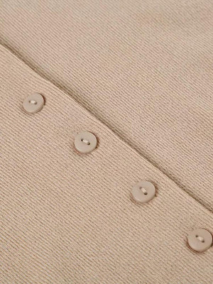 Button Up Knitted Mini Dress view 6 | MAUVSTUDIO®