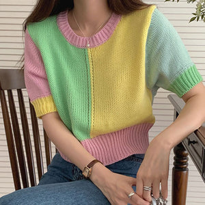 Candy Fairy Pastel Knit Top-Tops-MAUV STUDIO-STREETWEAR-Y2K-CLOTHING