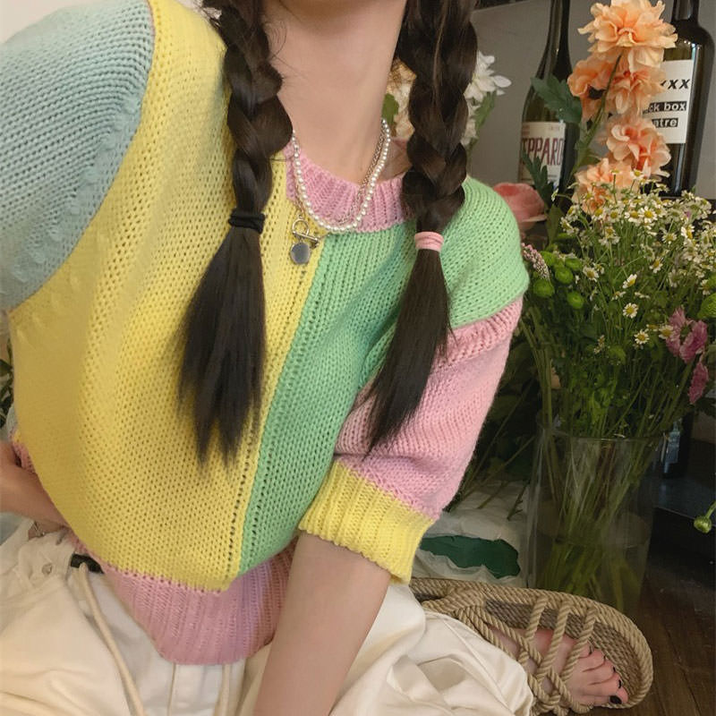 Candy Fairy Pastel Knit Top-Tops-MAUV STUDIO-STREETWEAR-Y2K-CLOTHING