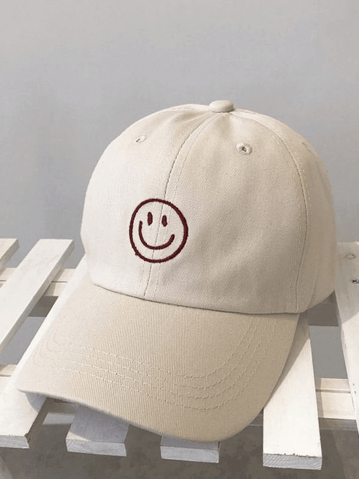 Casquette de baseball brodée Smile-Hats-MAUV STUDIO-STREETWEAR-Y2K-CLOTHING