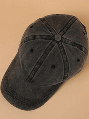 Casquette de baseball vintage noire délavée-Hats-MAUV STUDIO-STREETWEAR-Y2K-CLOTHING